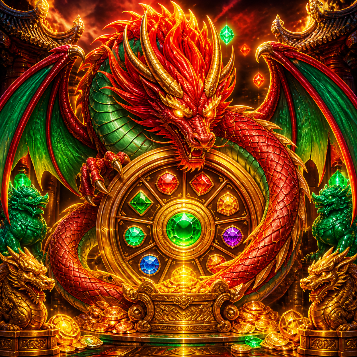 Dragon treasure social slot artwork